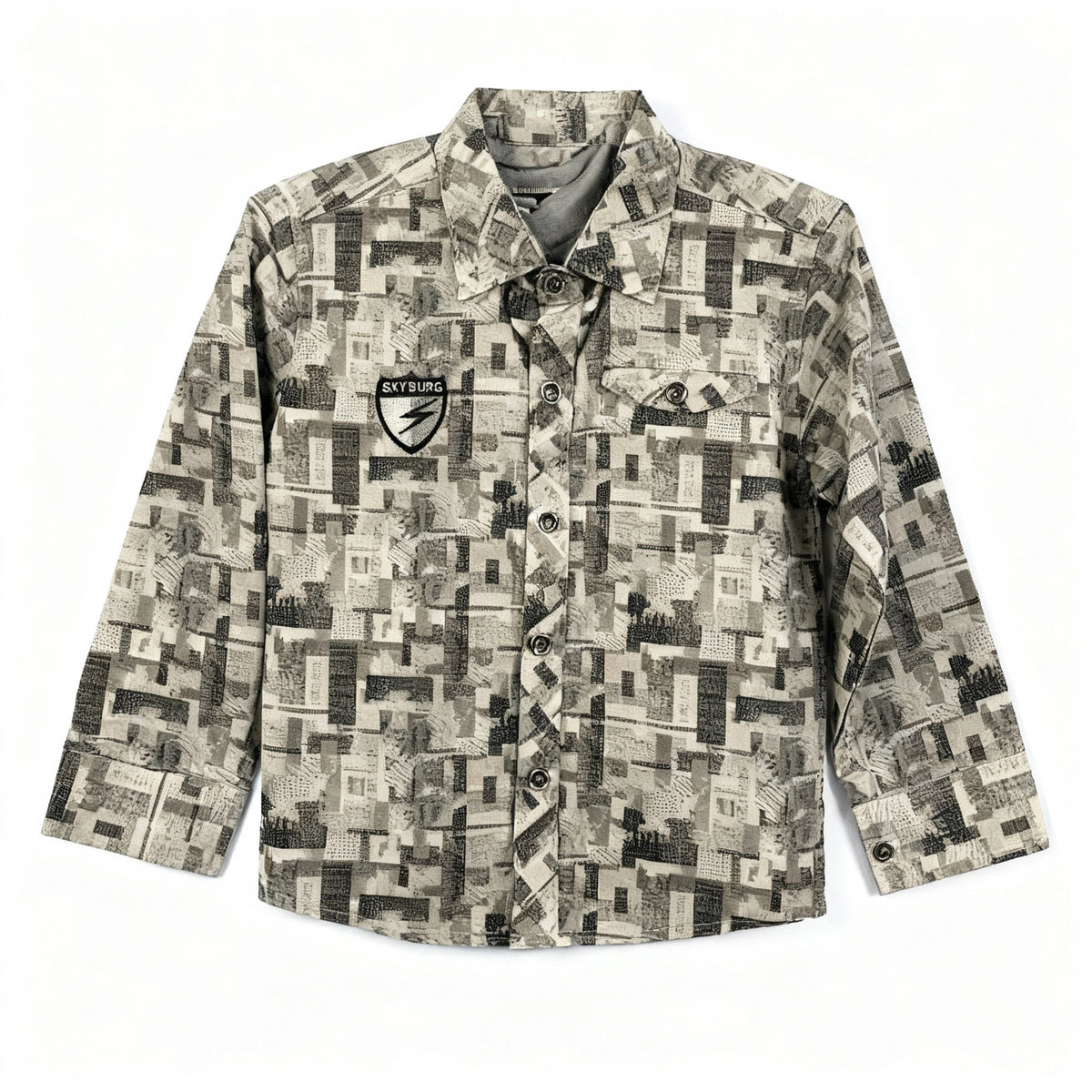 Boy Square Print Shirt – Soft Cotton & Stylish Everyday Wear